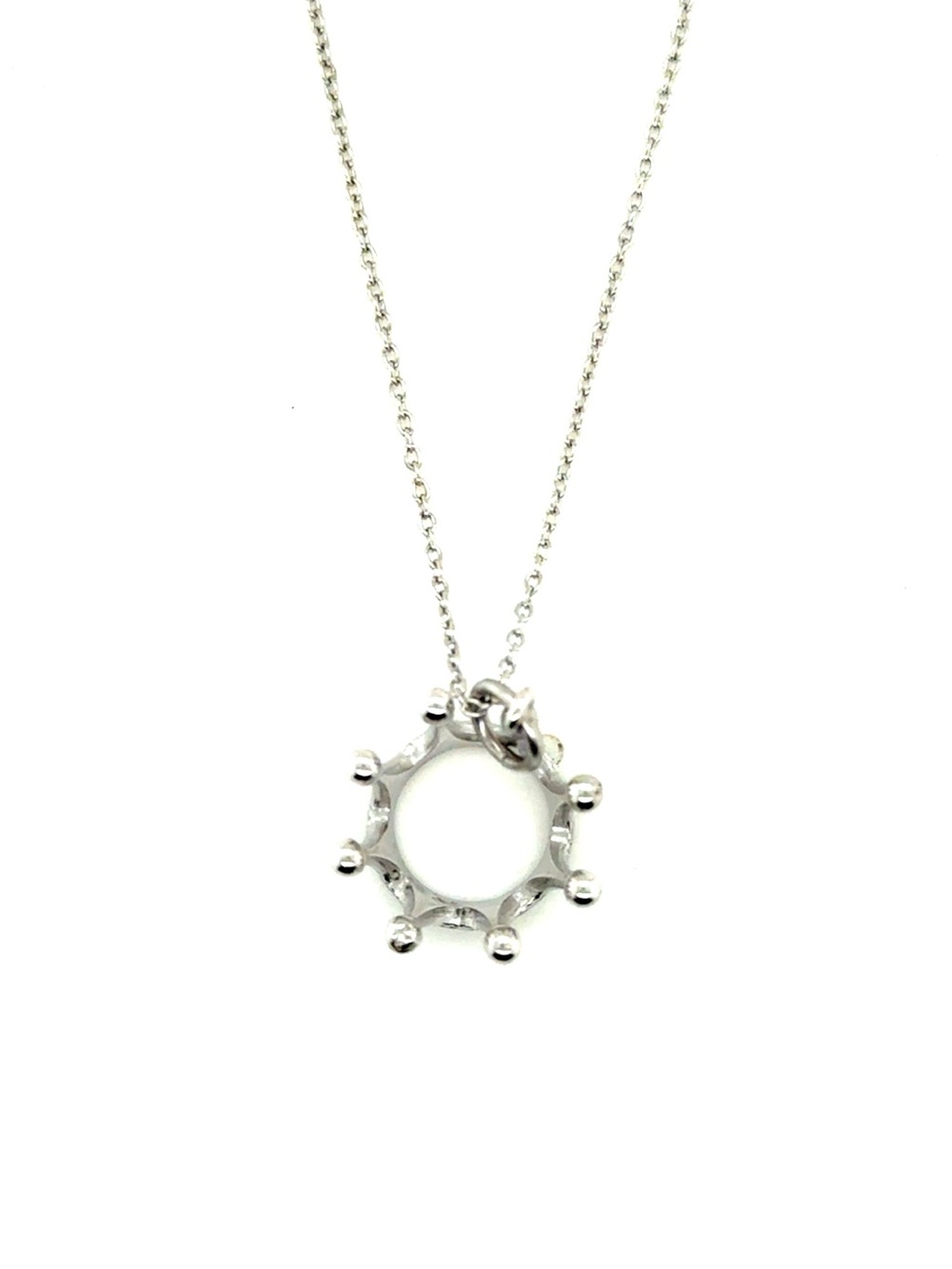 Contemporary Crown Pendant Necklace